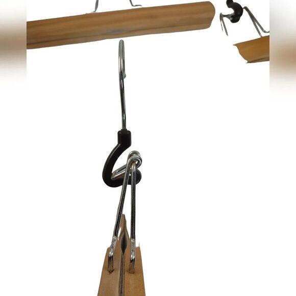 Wood Pant Hangers Set of 4 Pant Hangers 2 sizes - Picture 6 of 11
